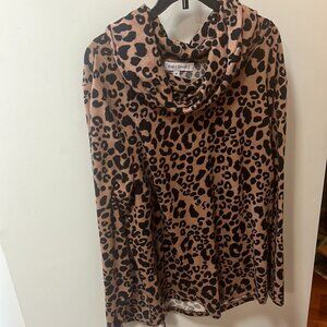 Emily Daniels Cowl Neck Leopard print